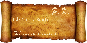 Pázsit Kevin névjegykártya